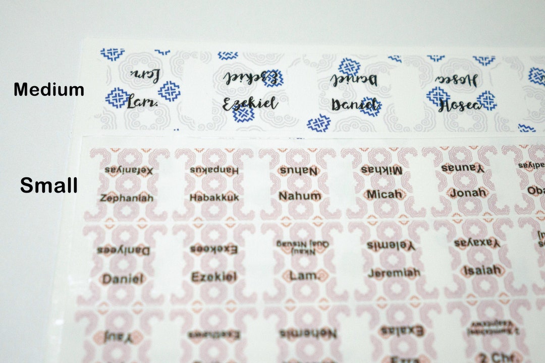 CUSTOM, Bible Tabs, Bible Tabs Laminated With Adhesive, Small Bible