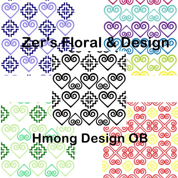 Hmong Design OB Pattern Background Hmong Svg Print Etsy