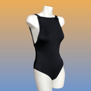 Size 34 36 / Late 1970s Navy Blue and Silver Swimsuit by Gottex