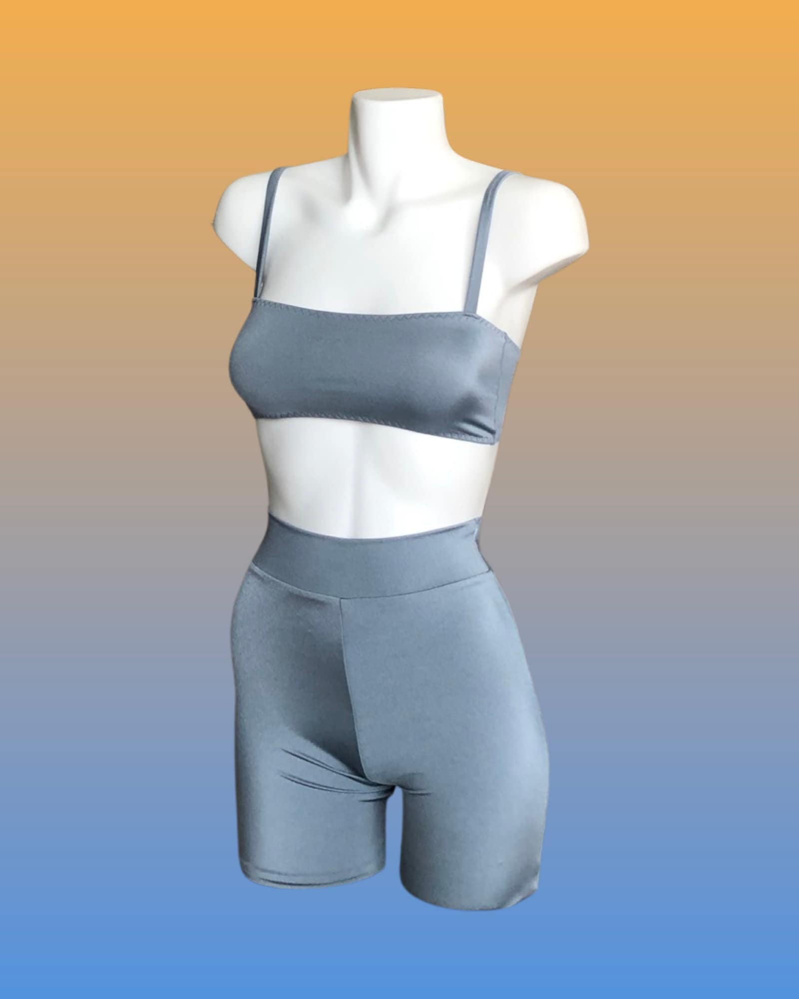Bandeau and shop biker short set