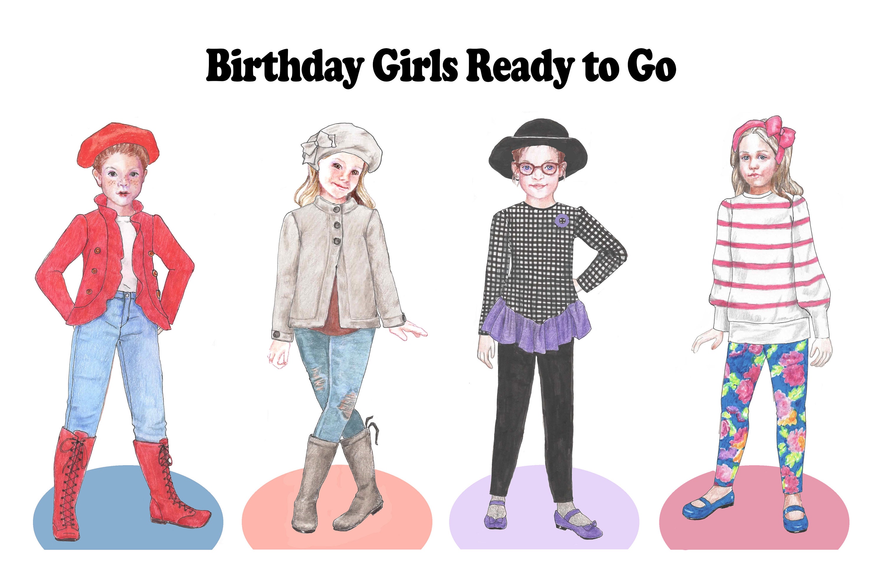 DOWNLOADABLE PAPER DOLL, Little Girl Paper Doll Birthday Party ...