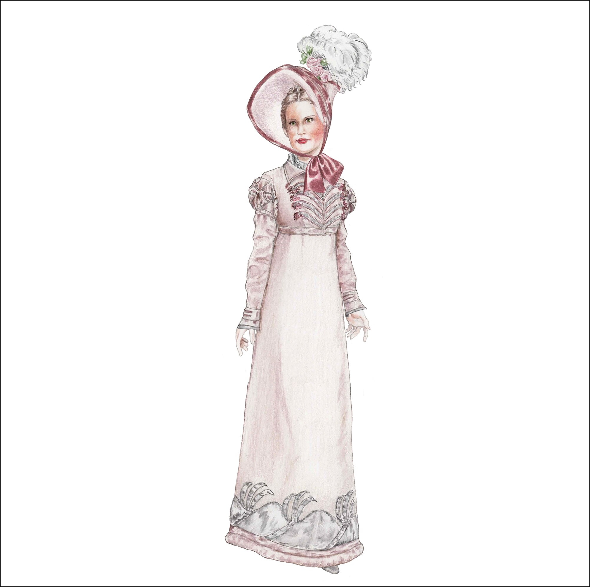 PRINTABLE PAPER DOLL in Color Historical Costumes, Regency Era Fashions ...
