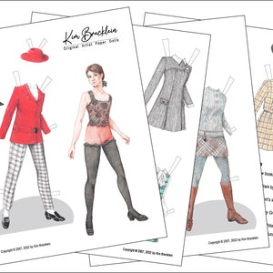 PRINTABLE PAPER DOLL, 1969 fashions, paper doll download, by Kim Brecklein, The Way We Wore 1969 - Mandy
