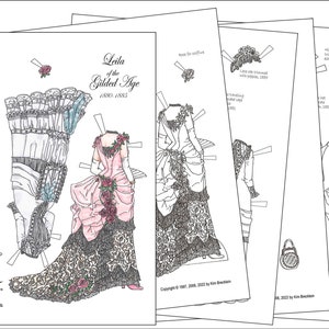 PRINTABLE PAPER DOLL Victorian Fashion Gilded Age Leila - Etsy Australia
