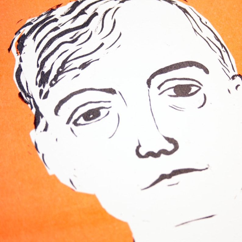 Mark E Smith Risograph Print The Fall Orange/Black Illustrated Print image 3