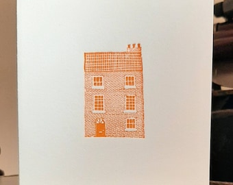 Townhouse Greetings Card - Letterpress - Handprinted - Blank Inside - Any Occasion