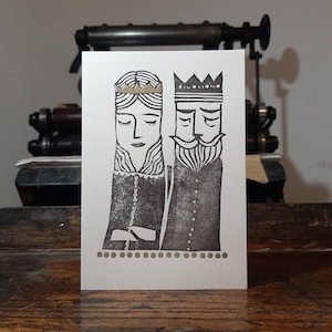 Koning en koningin - wenskaart - boekdrukontwerp