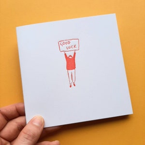 Good Luck - Greetings Card - Letterpress - Blank Inside