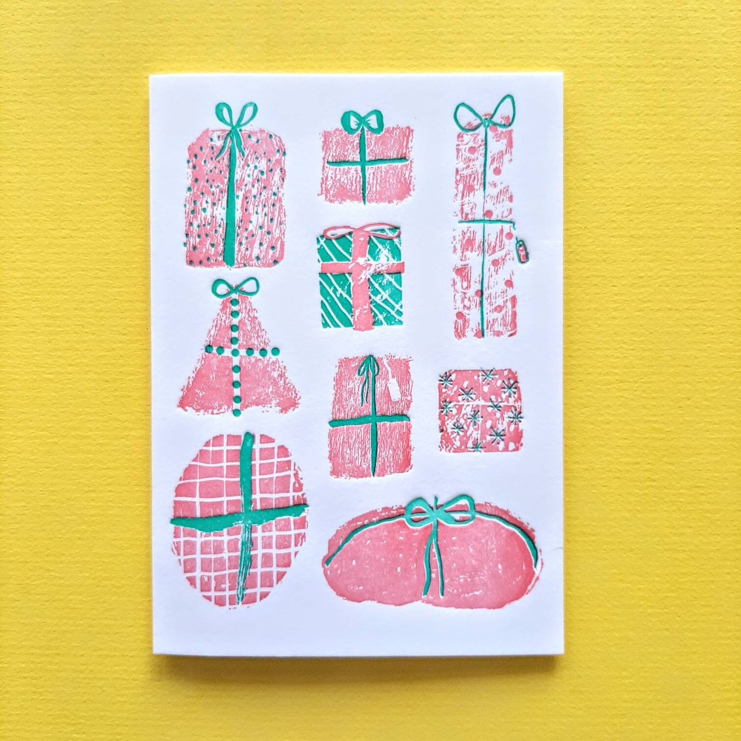 Presents Handprinted Letterpress Card - Blank Inside - Etsy