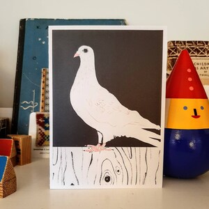 Pombo Branco - Cartão de Saudações - Em Branco por Dentro