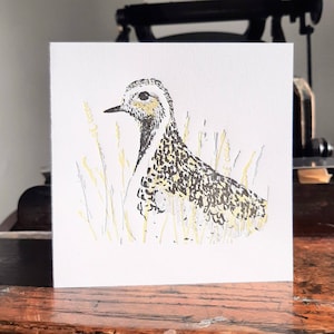 Tarambola-dourada - Cartão de felicitações - Impresso à mão - Impressão tipográfica - Interior em branco