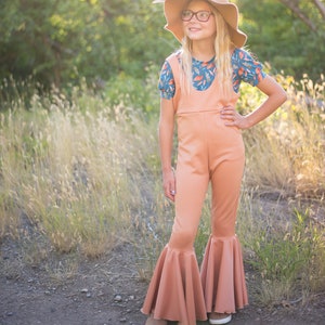 SMD Child Youth Pinafore Dress and Jumpsuit, PDF Sewing Pattern, Children&#39;s Sewing Pattern, Kid&#39;s Sewing Pattern, Bell Bottoms Jumpsuit