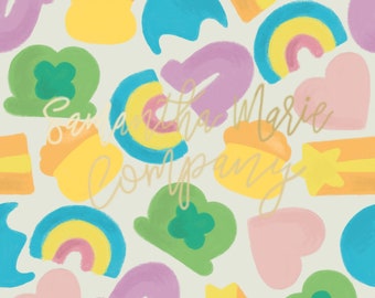 Seamless Pattern - Lucky Marshmallows St Patrick’s Day Pot of Gold file