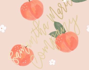 Seamless Pattern -  Summer Peaches and Flowers File