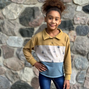 SMD Sterling Rugby Top Sewing Pattern, Polo Shirt Sewing Pattern, Beginner Sewing Pattern, Easy children Sewing Pattern, Kids Sewing Pattern