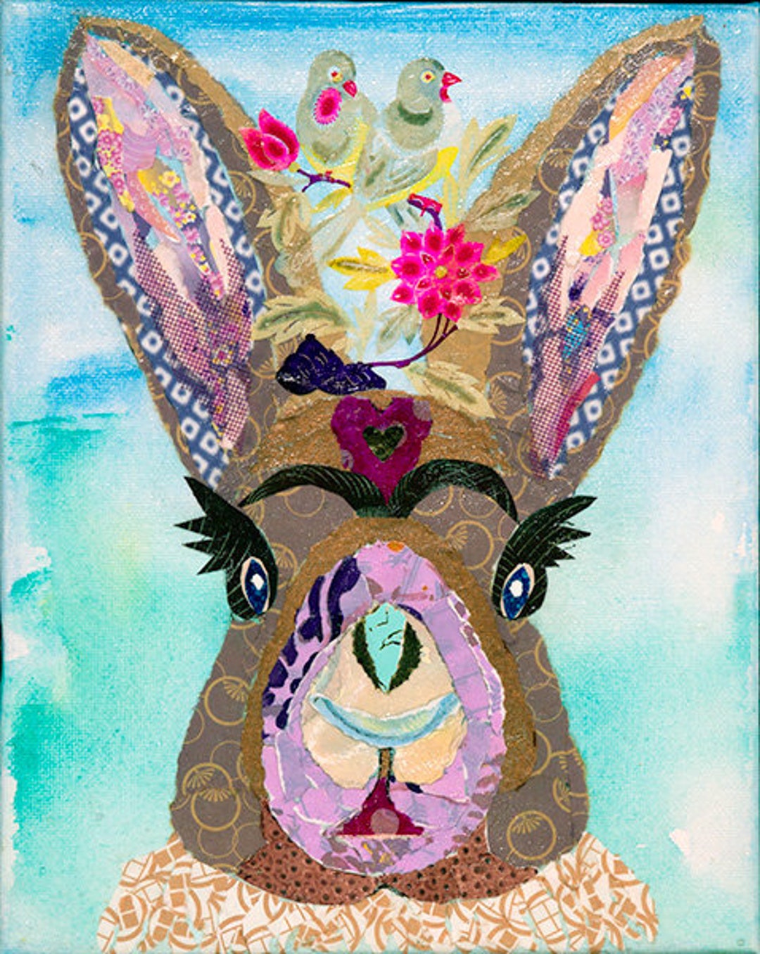 Frida Rabbit 5x7 Card of Frida Kahlo Mexican Folk Art Card - Etsy
