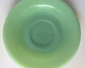 Vintage Anchor Hocking Fire King quot Jane Ray quot 6 inch Jadeite Jadite Saucer, Ribbed Front, Smooth Back