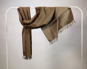 The 'Sohila' Scarf in Brown from Weaving Destination Handwoven 100% Organic Cotton