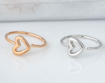 22G Heart Nose Ring, 9mm Cartilage Earrings, Rose Gold Plated 925 Sterling Silver Tragus Hoop Earrings, Nostril Hoop, Helix Ring, Twist-open
