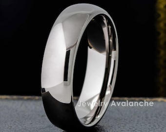 Alliance 6 mm tungstène bronze : bague dôme gris foncé