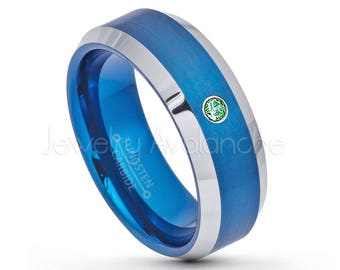 2-Tone Tungsten Ring Brushed Finish Black IP Comfort Fit Tungsten Wedding Ring TN670BS 0.07ct Solitaire Aquamarine Ring March Birthstone