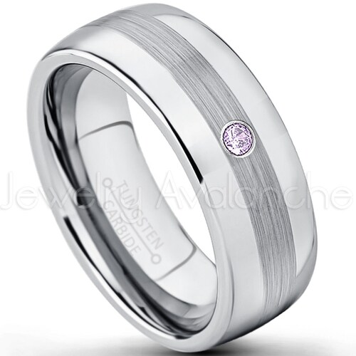 8mm shops Dome Tungsten Ring, 0.07ct Men's Ruby Ring, Comfort Fit Tungsten Wedding Band, July Birthstone Ring, Men's Anniversary Band TN022BS