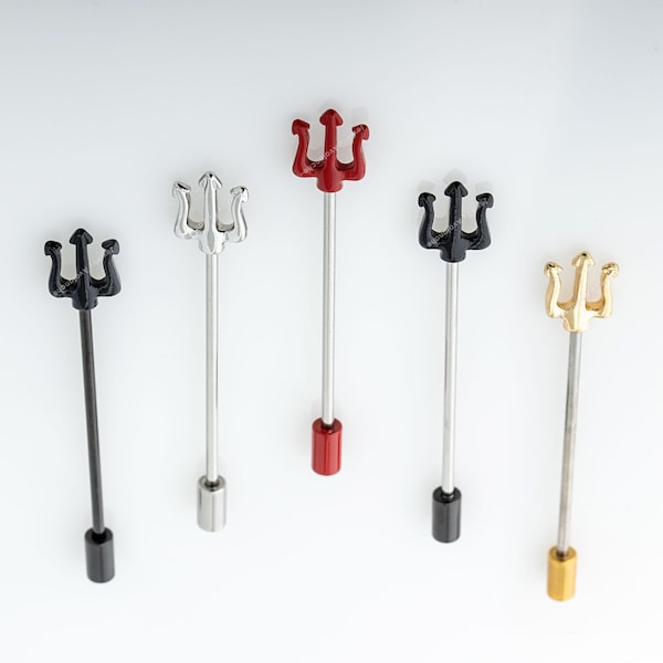 Boucles d'oreilles d'échafaudage trident en or rose, boucle d'oreille d'haltère industrielle 14G, boucle d'oreille cartilage fourche du diable, acier chirurgical 316L à visser