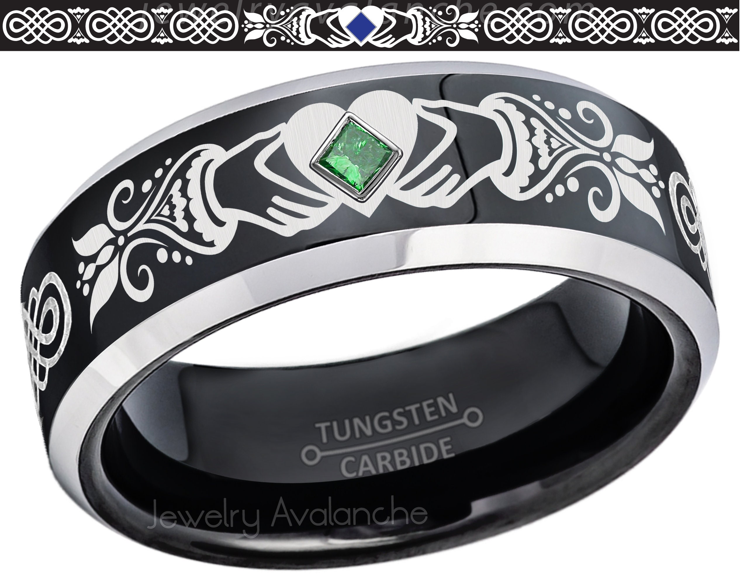 8MM Comfort Fit Matte 2-Tone Black /& Rose Gold Stepped Edge Tungsten Carbide Wedding Band April Birthstone Ring Jewelry Avalanche 0.07ct Blue Diamond Tungsten Ring