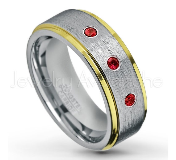 0.21ctw Garnet 3-Stone Tungsten Ring January Birthstone Ring Jewelry Avalanche 8MM Polished Beveled Edge Tungsten Carbide Wedding Band 0.21ctw Garnet 3-Stone Tungsten Ring January Birthstone Ring Jewelry Avalanche 8MM Polished Beveled Edge Tungsten Carbide Wedding Band