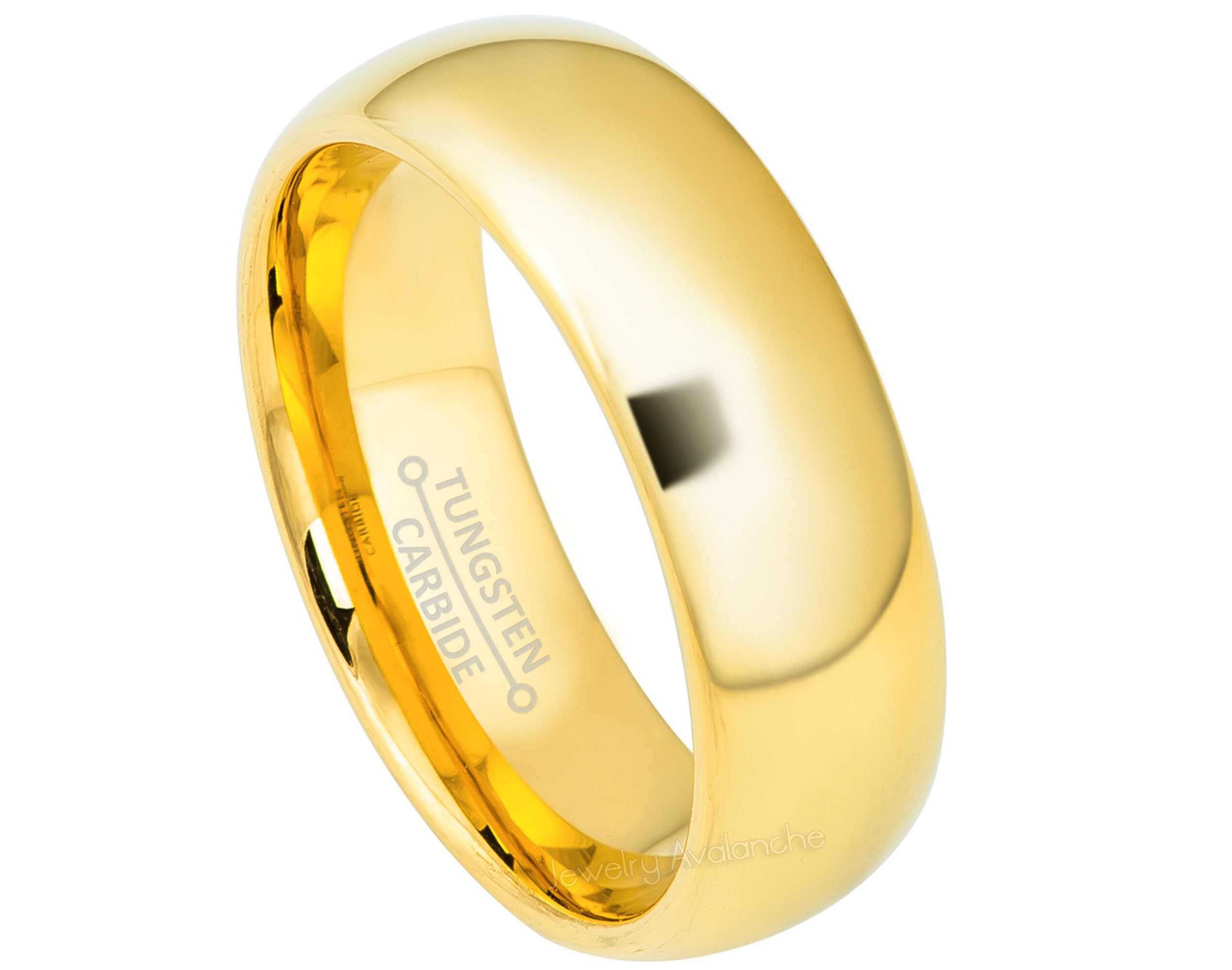 7mm Men & Ladies Rose Gold Tungsten Carbide Shiny Dome Wedding Band Ring 