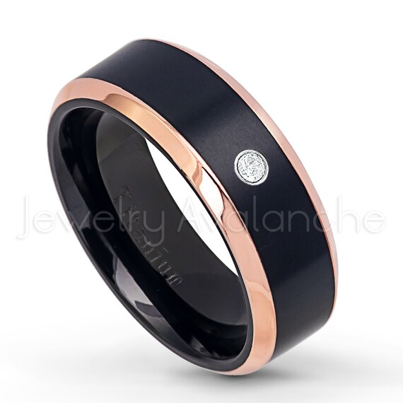 Comfort Fit Tungsten Wedding Band 8mm Sandblasted Black Tungsten Ring 0.07ct Green Tourmaline Solitaire Ring October Birthstone Ring