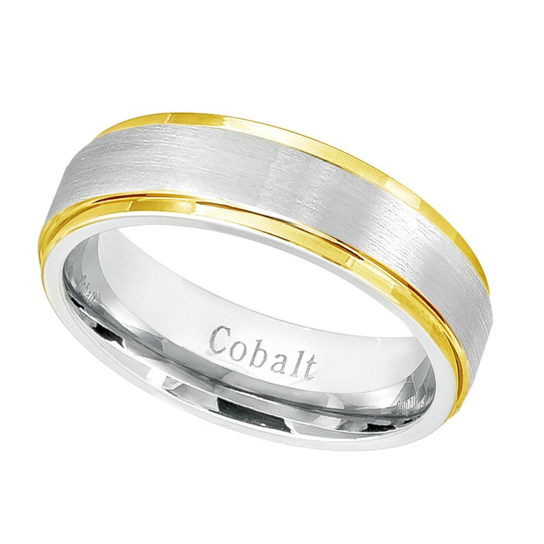 2Tone Cobalt Wedding Band Fit Wedding Bands