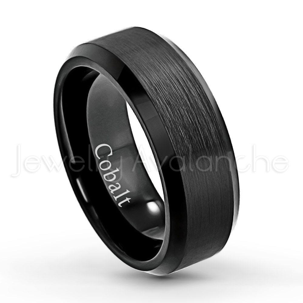 8mm Men's Cobalt Wedding Band Black IP Cobalt Chrome | Etsy