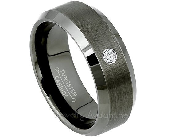Mens gunmetal tungsten wedding bands deals
