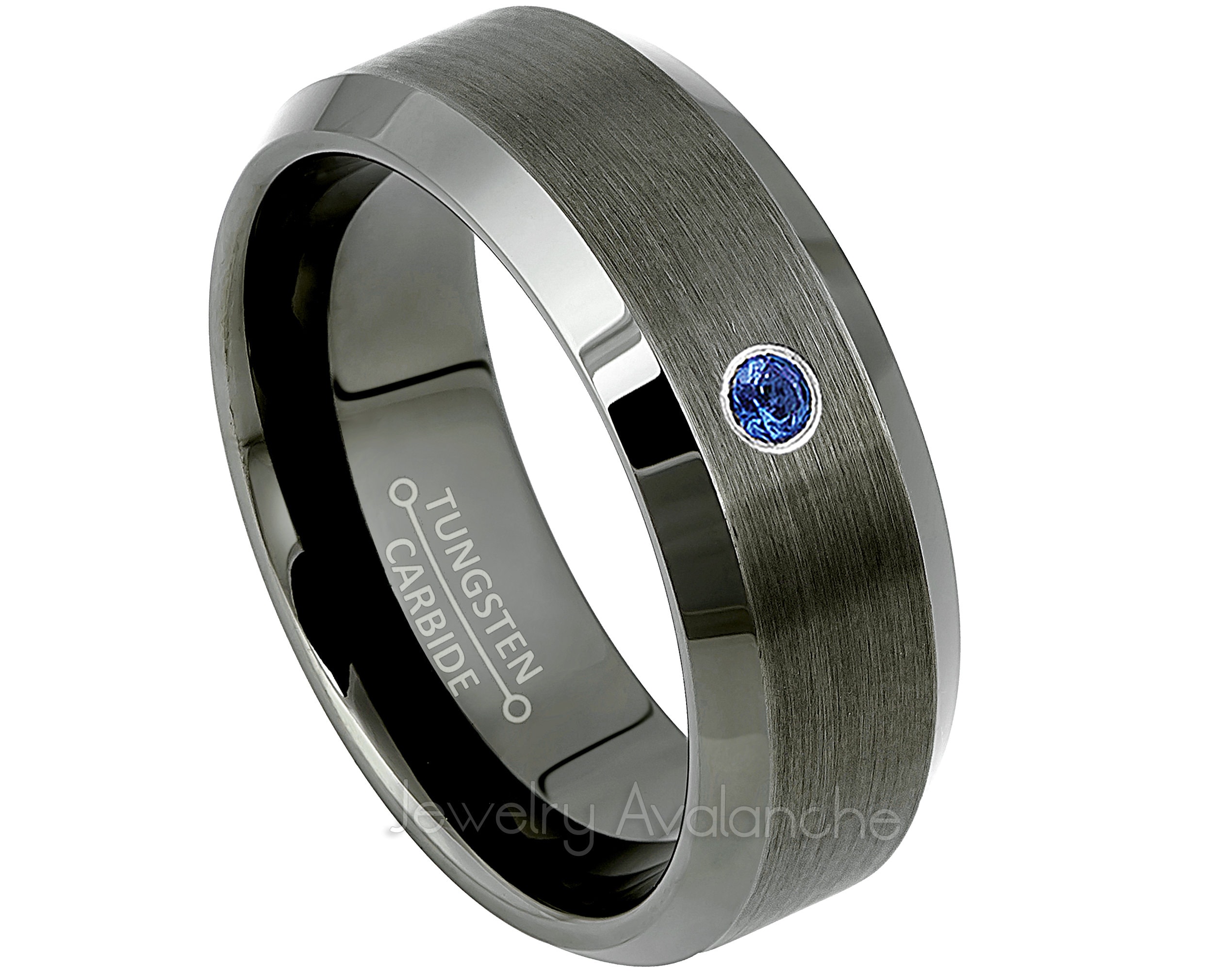 Sapphire tungsten hotsell ring