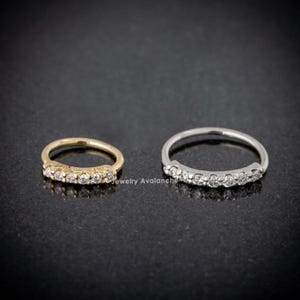 0,06ct - 0,07ct Diamant Nasenring, massiver 14kt Gelbgold Nasenring, 20G (0,8 mm) Nasenring, Knorpelspiralring, Tragusring 6 mm-8 mm