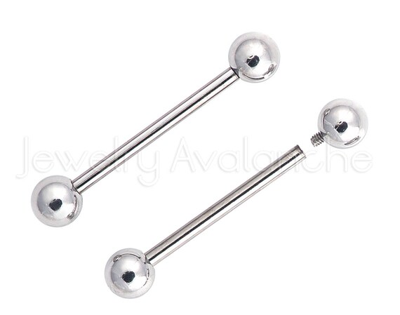 Shoes /& Jewelry Clothing GAGABODY Pair 14G 16G G23 Solid Titanium Shield Barbell Internally Threaded Tongue Piercing Silver