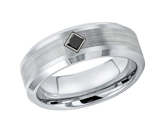Buy 0.10ctw Princess Cut Black Diamond Cobalt Ring Beveled Cobalt