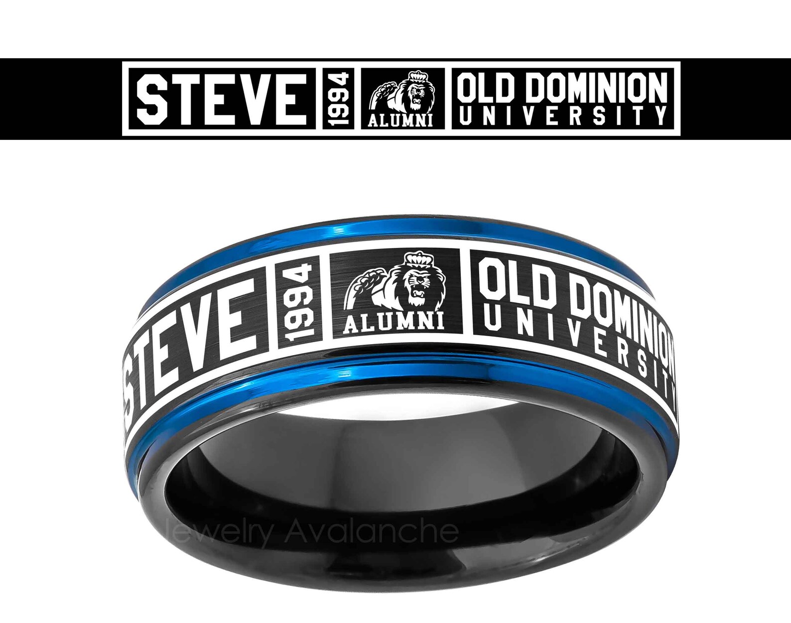 Personalize Engraving Tungsten Class Rings Laser Engraved Etsy