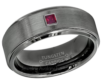 Jewelry Avalanche Mens Tungsten Wedding Ring CZ Stone Accented Tungsten Carbide Ring Anniversary Ring Jewelry Avalanche Mens Tungsten Wedding Ring CZ Stone Accented Tungsten Carbide Ring Anniversary Ring