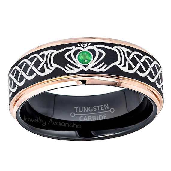 Claddagh Tungsten Carbide Celtic Ring 2-Tone Claddagh Tungsten