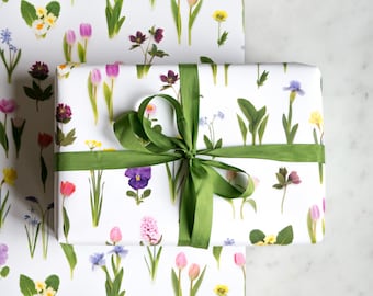 Gift wrap ~ spring flowers ~ decorative paper ~wrapping paper