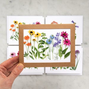 Summer Flower rainbows - card set