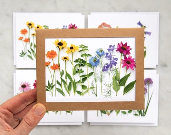 Summer Flower rainbows - card set