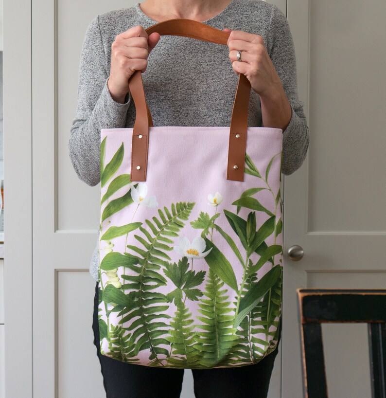 Floral Tote Bag Carryall Bag Purse Shopper Pink and Etsy