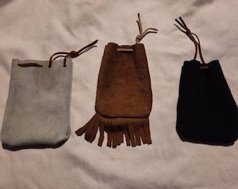 Leather pouch coin purse accessory pouch medicine bag marble pouch carry all rendezvous mountain man western cowboy