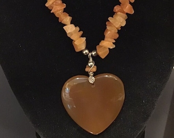 Carnelian Pendant, Sterling Findings and Carnelian  Chip Necklace, 20 Inch Gemstone Pendant Necklace, For Her, Love Gift, Pics