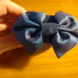 Blue Silk Bow Cuff Bracelet, Tie Cuff,  Vintage Silk Tie Non Adjustable Cuff, see Pics