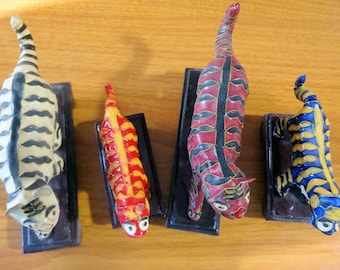 Choose ONE, 4 " China Cloisonne Enamel Gilt Fengshui Animal Tiger, Wealth, Bixie Statue, Pics