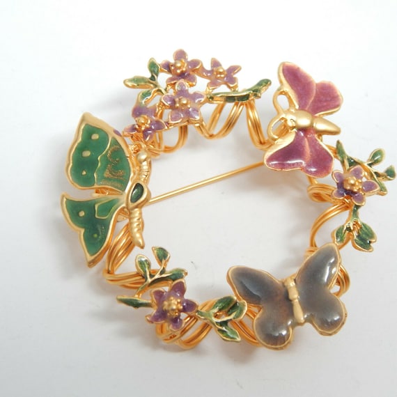 アンティーク ブローチ バタフライ 蝶々 K18 蝶々 ブローチ ねじ式